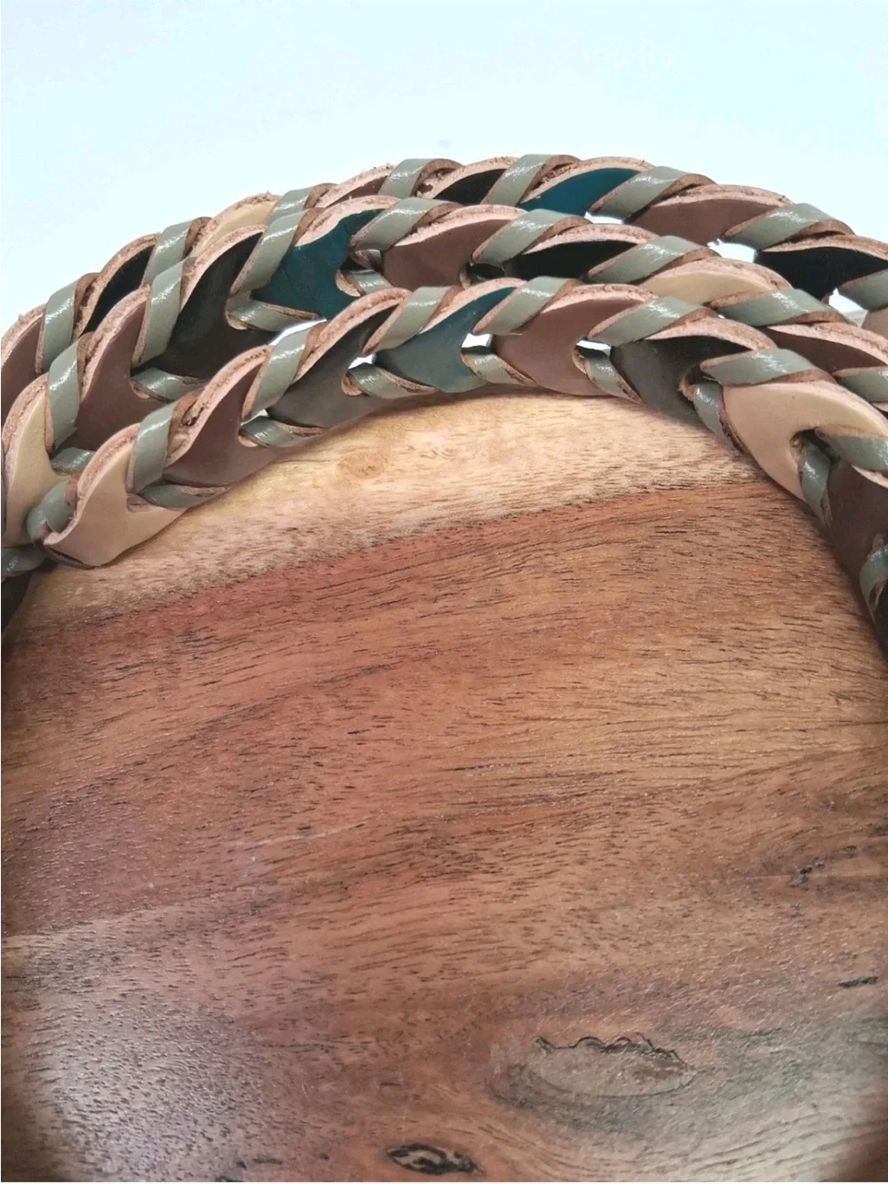 NWT! Patricia Nash Atina Turquoise Multi Color Woven Leather Belt - Size S (41”)
